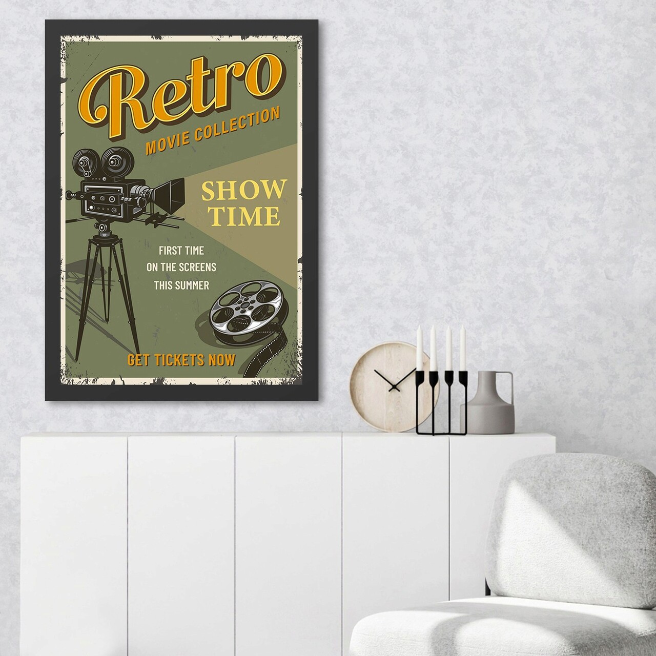 Tablou decorativ, Retro Movie 2 (40 x 55), Polistiren, Multicolor - imagine 3